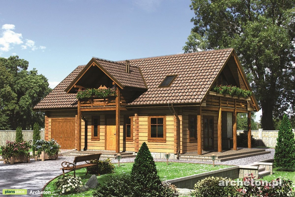 Log Home Plan with 3 Bedrooms and 2-Sided Fireplace