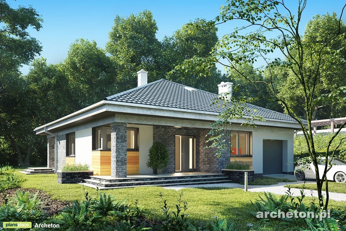 House Plan with 1-Car Front Entry Garage and 3 Bedrooms