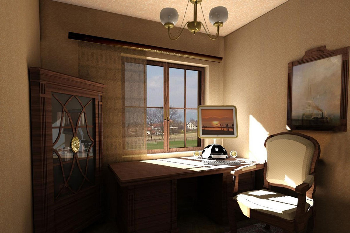 Traditional House Plan with Gambrel Roof and 1-Car Garage