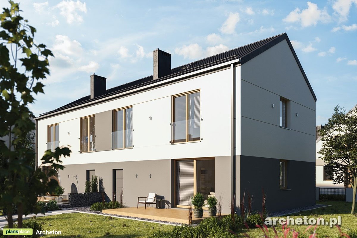 2-Story European Duplex Plan with Matching 4-Bed Units