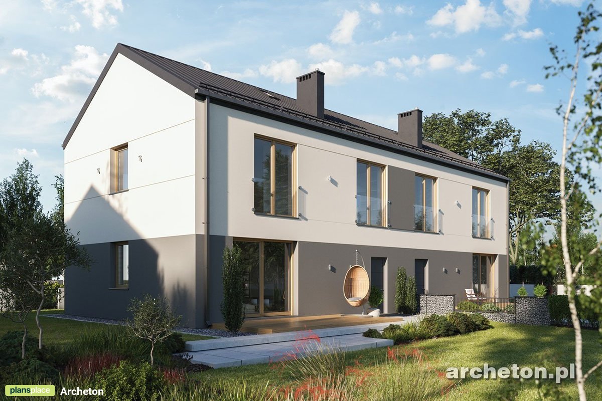2-Story European Duplex Plan with Matching 4-Bed Units