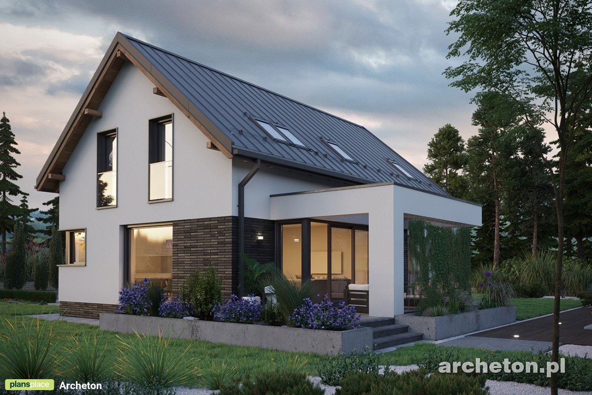 House Plan with Gable Roof und 2-Car Attached Garage