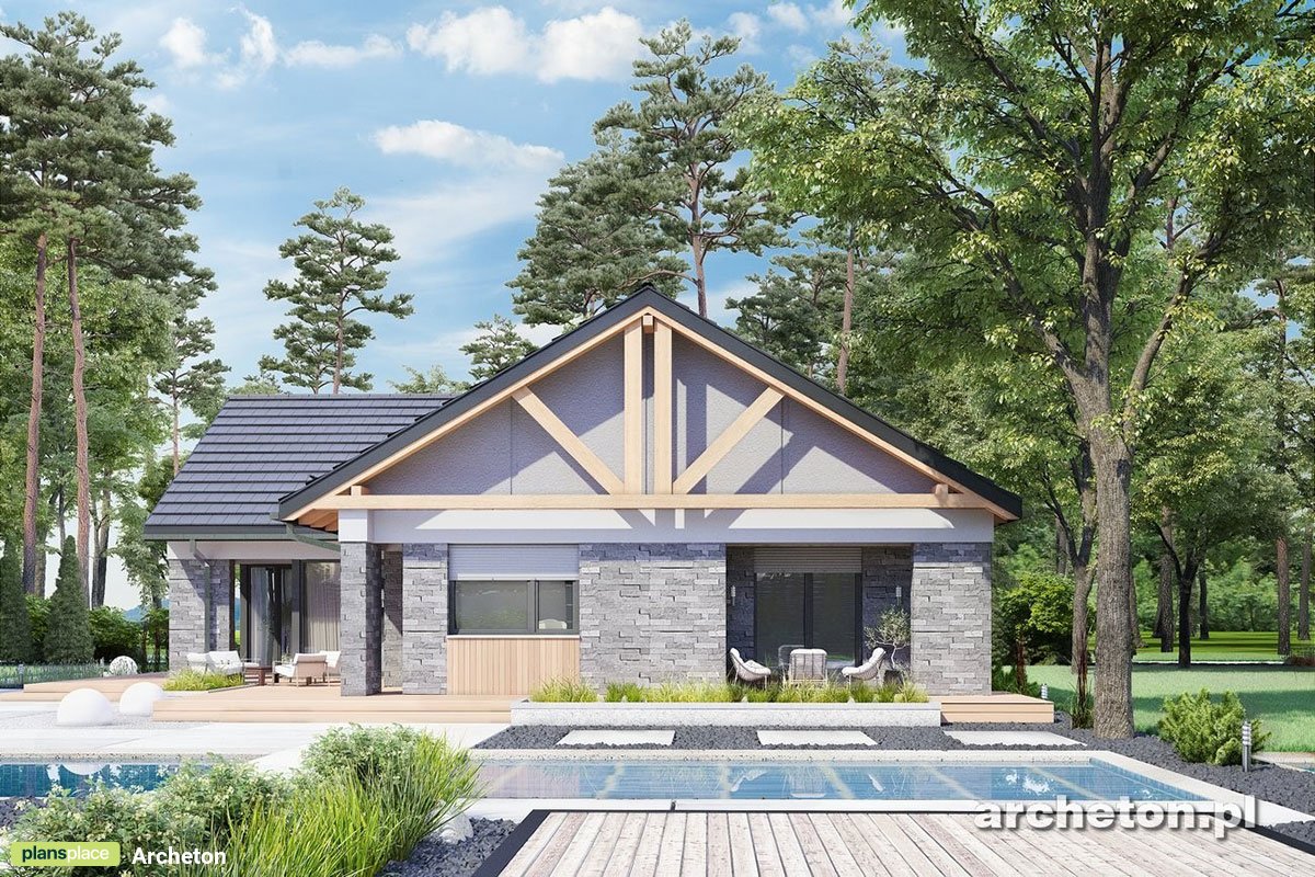 Home Plan with Fireplace in Centre of Large Family Room