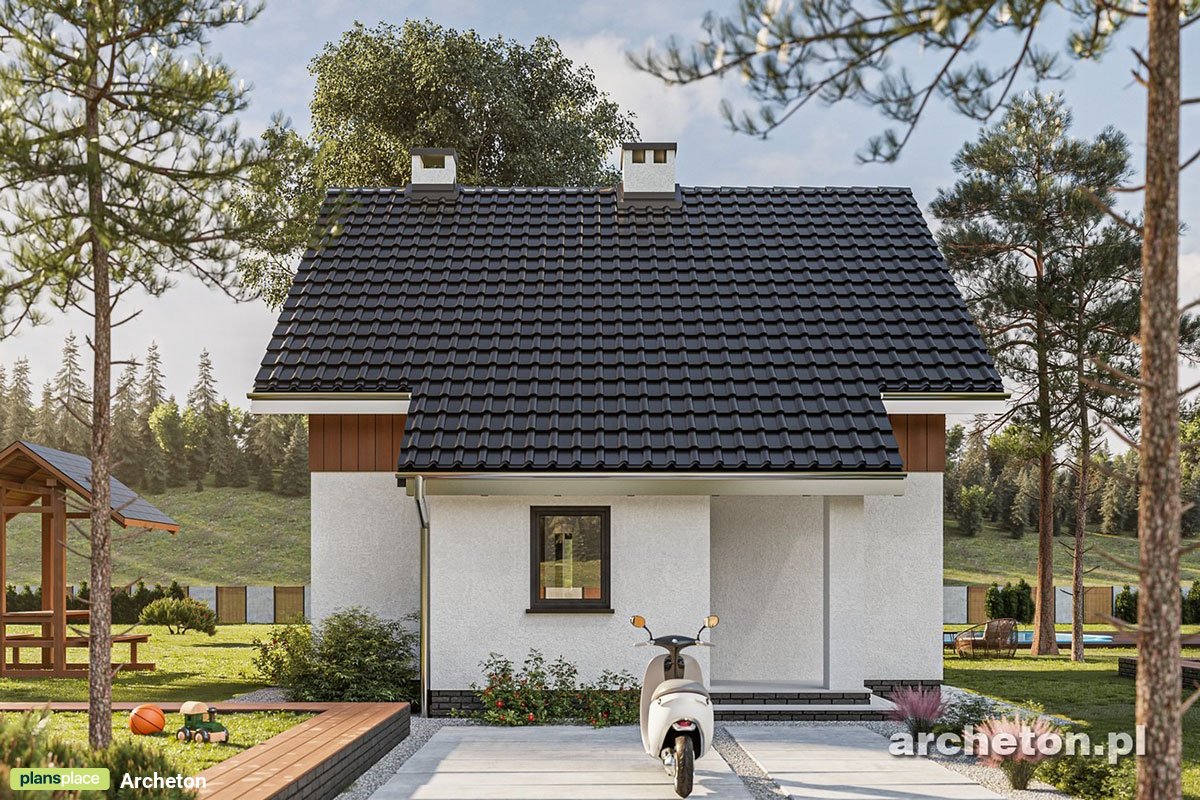 1000 Sq Ft Gable Roof House Plan with 2 Bedrooms and 2 Baths