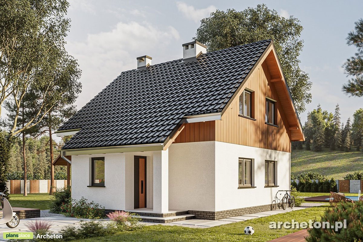 1000 Sq Ft Gable Roof House Plan with 2 Bedrooms and 2 Baths