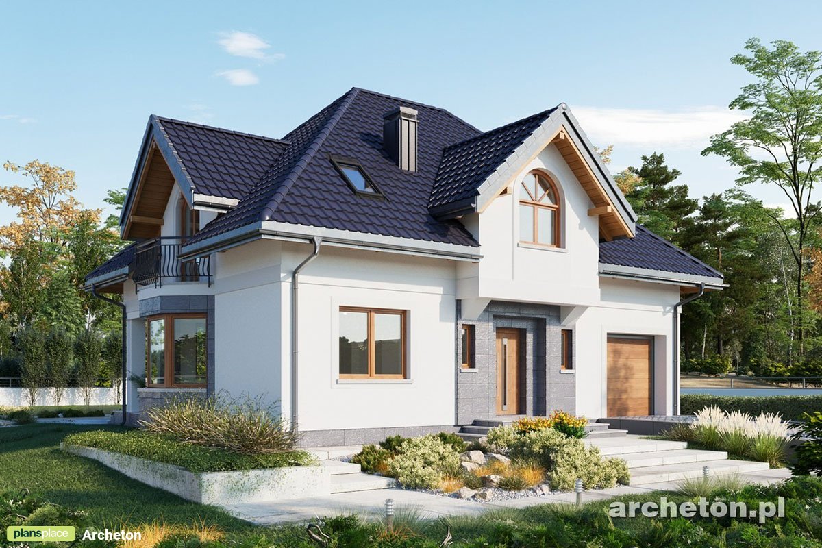 Gambrel Roof  House Plan with 1-Car Garage and 4 Bedrooms