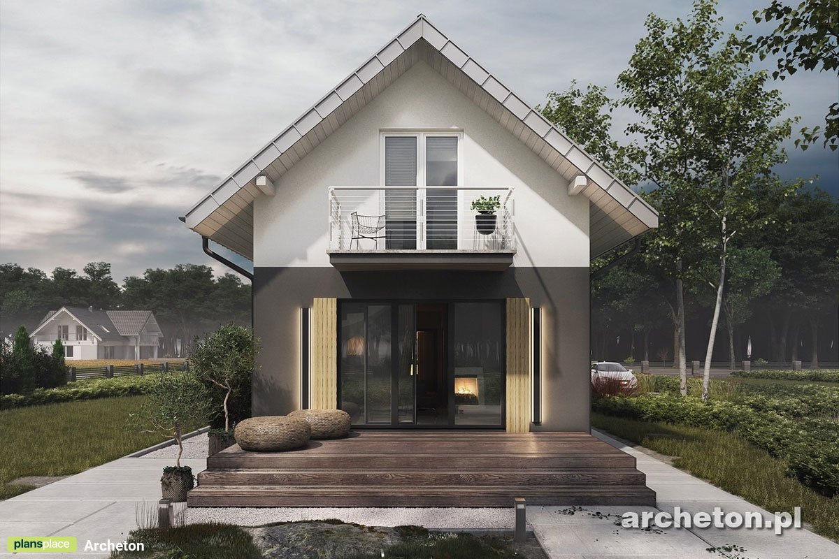 Narrow Lot House Plan with Gable Roof and 4 Bedrooms