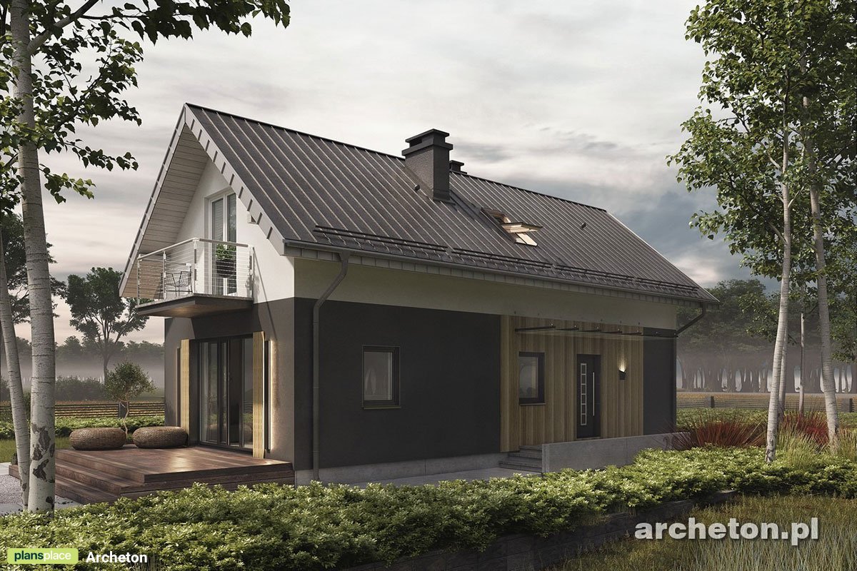 Narrow Lot House Plan with Gable Roof and 4 Bedrooms