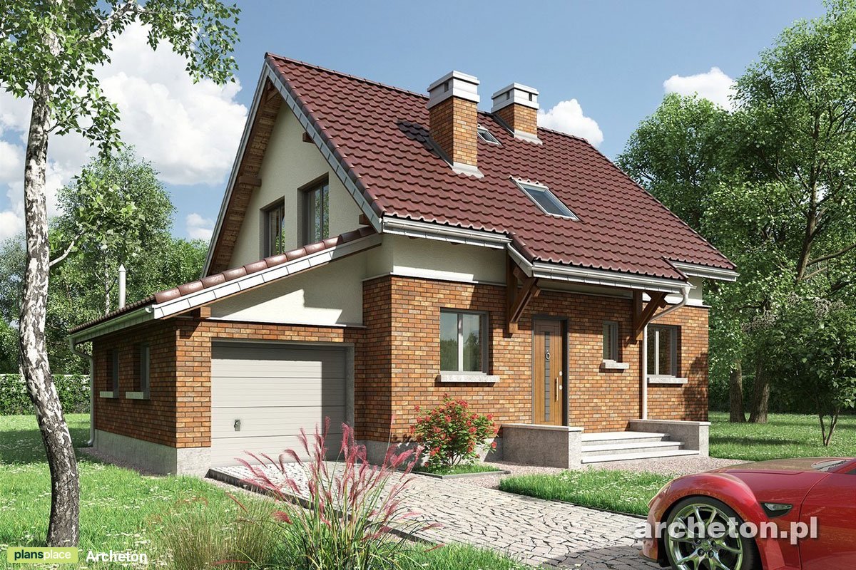 Simple Home Plan with 3 Bedrooms Upstairs and 1-Car Garage