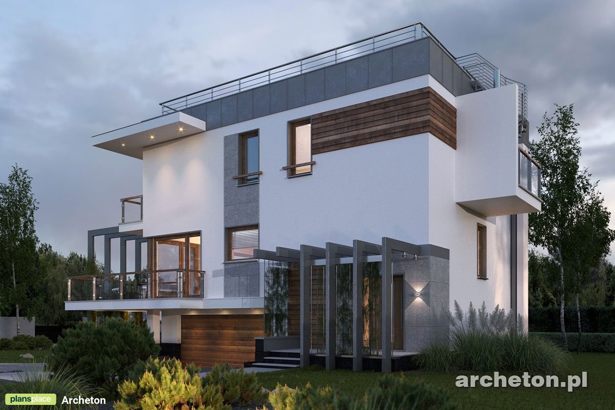 Proiect de casa cu etaj + demisol 222 m²: 3 Dormitoare, Birou, 3 Bai, Bucatarie deschisa, Garaj
