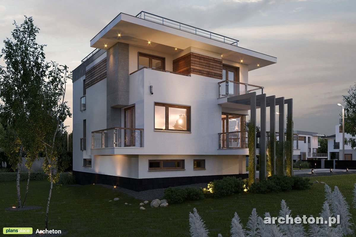 Proiect de casa cu etaj + demisol 222 m²: 3 Dormitoare, Birou, 3 Bai, Bucatarie deschisa, Garaj