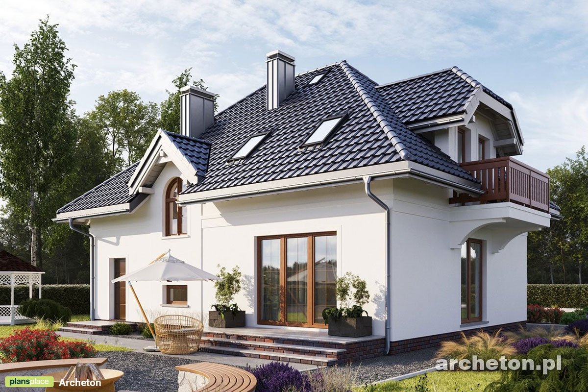 5-Bed, 1800 Sq Ft House Plan with 3 Dormers and 3 Balconies