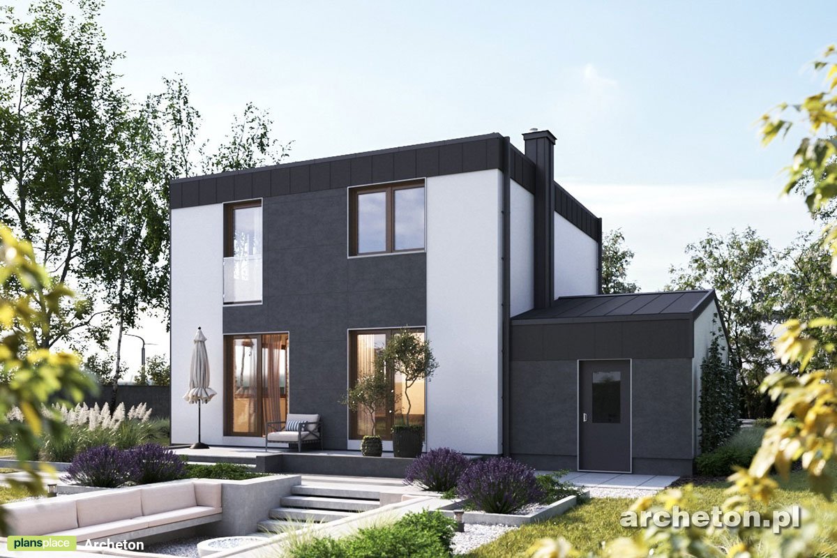 1200 Sq Ft Flat Roof House Plan with Garage and 3 Bedrooms