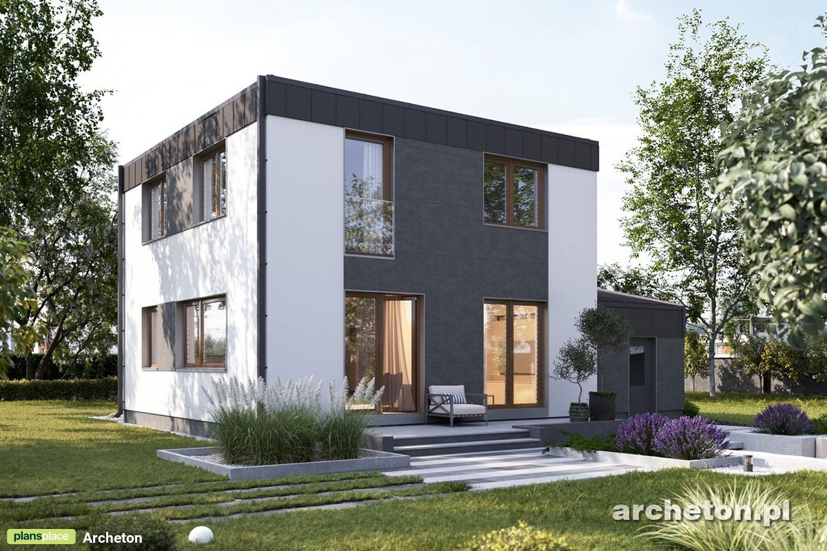 1200 Sq Ft Flat Roof House Plan with Garage and 3 Bedrooms