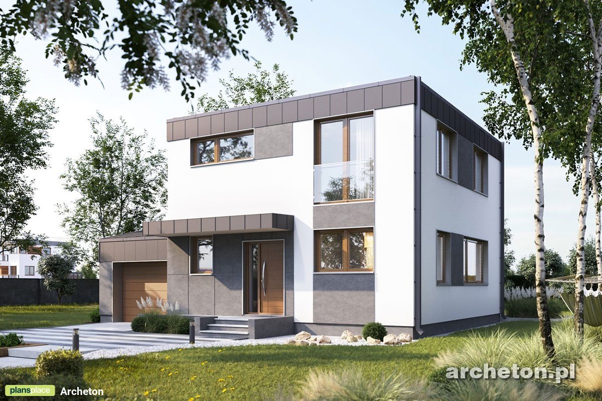 1200 Sq Ft Flat Roof House Plan with Garage and 3 Bedrooms