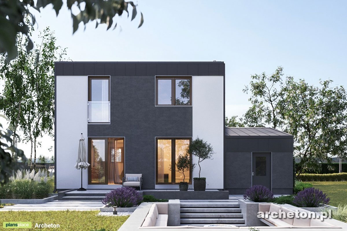 1200 Sq Ft Flat Roof House Plan with Garage and 3 Bedrooms