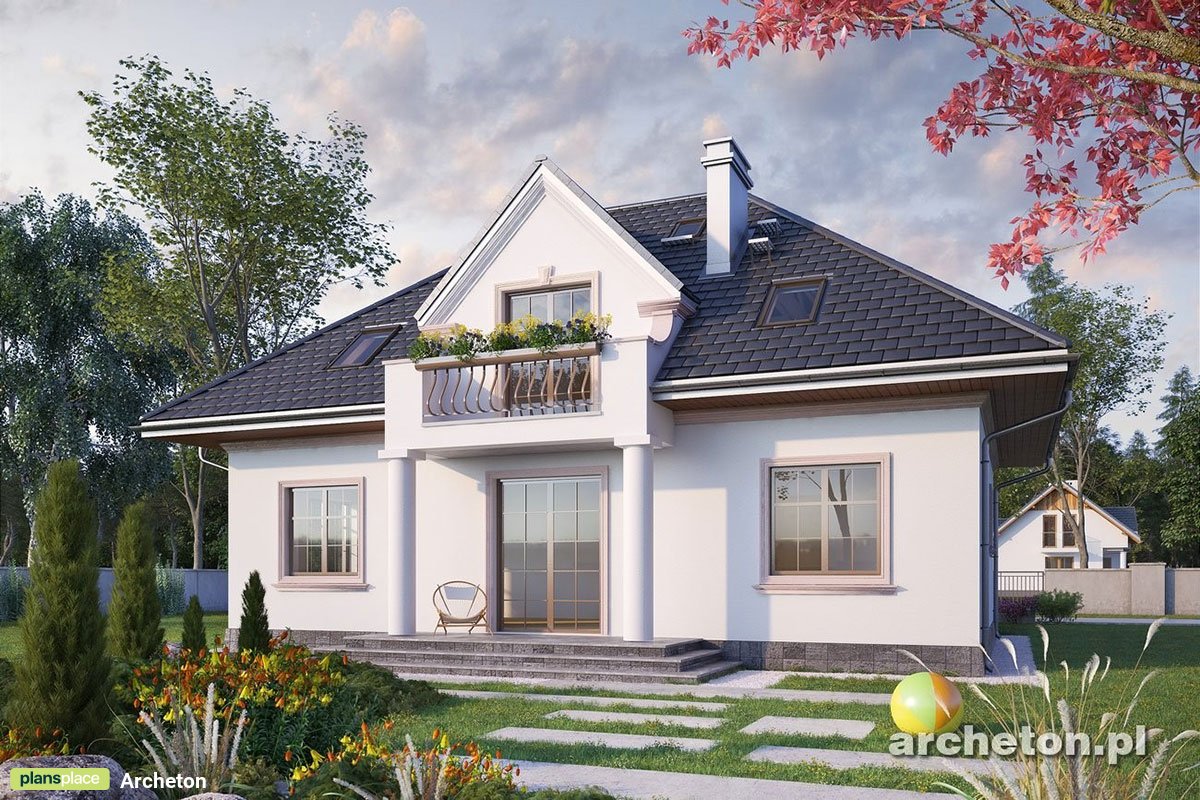 Cottage House Plan with Gambrel Roof and 1-Car Garage