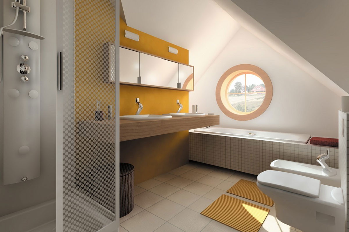 Cottage House Plan with Gambrel Roof and 1-Car Garage