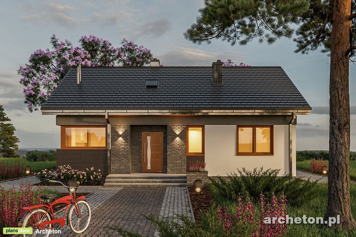 3-Bedroom, 900 Sq Ft European House Plan with Gable Roof