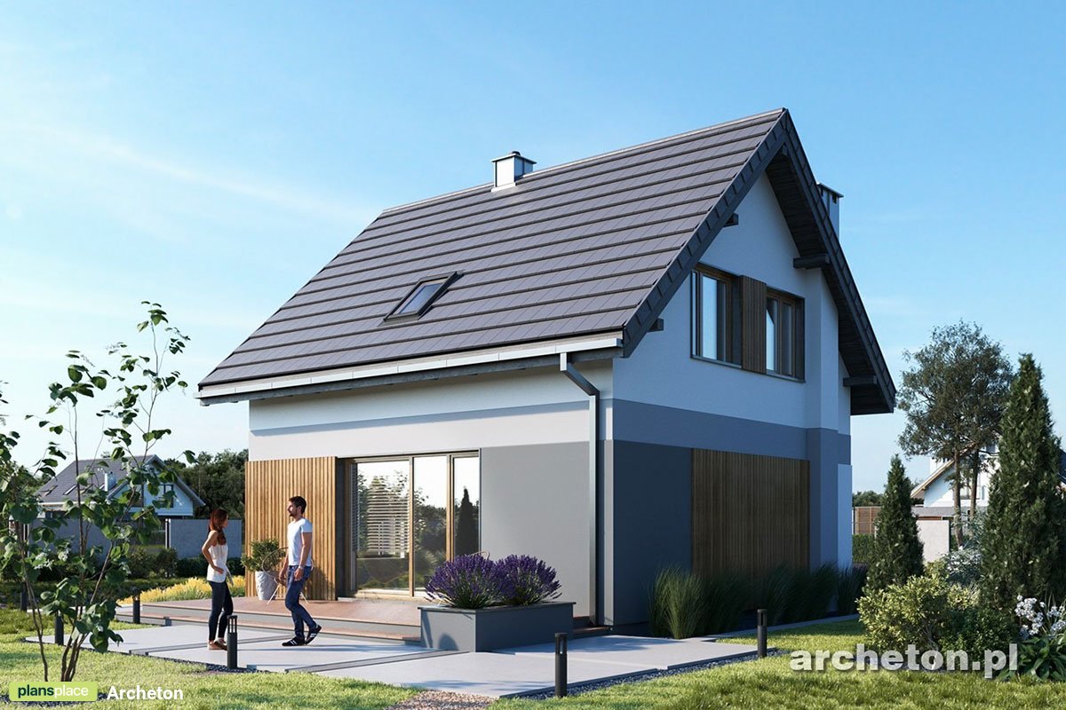 Gable Roof House Plan with 3 Bedrooms and Full Rear Deck