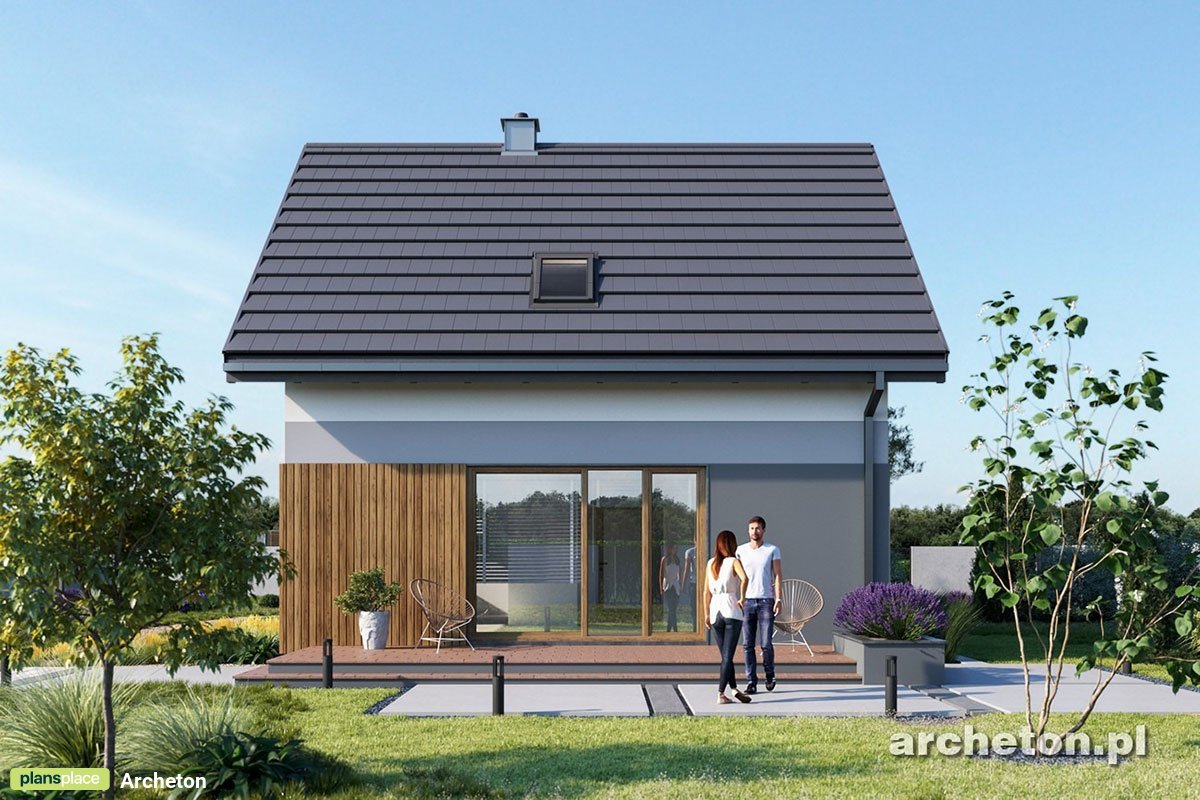 Gable Roof House Plan with 3 Bedrooms and Full Rear Deck