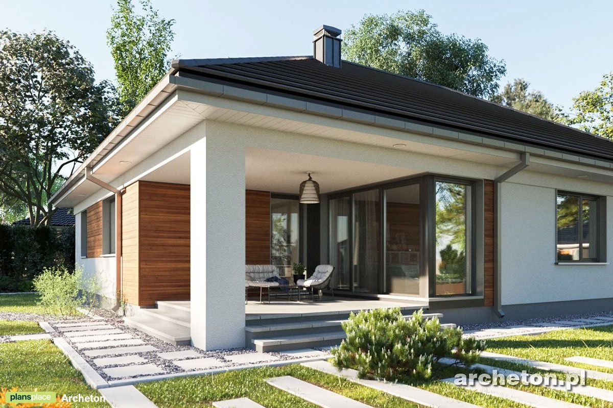 Single Level Home Plan with Hip Roof and 2-Car Garage