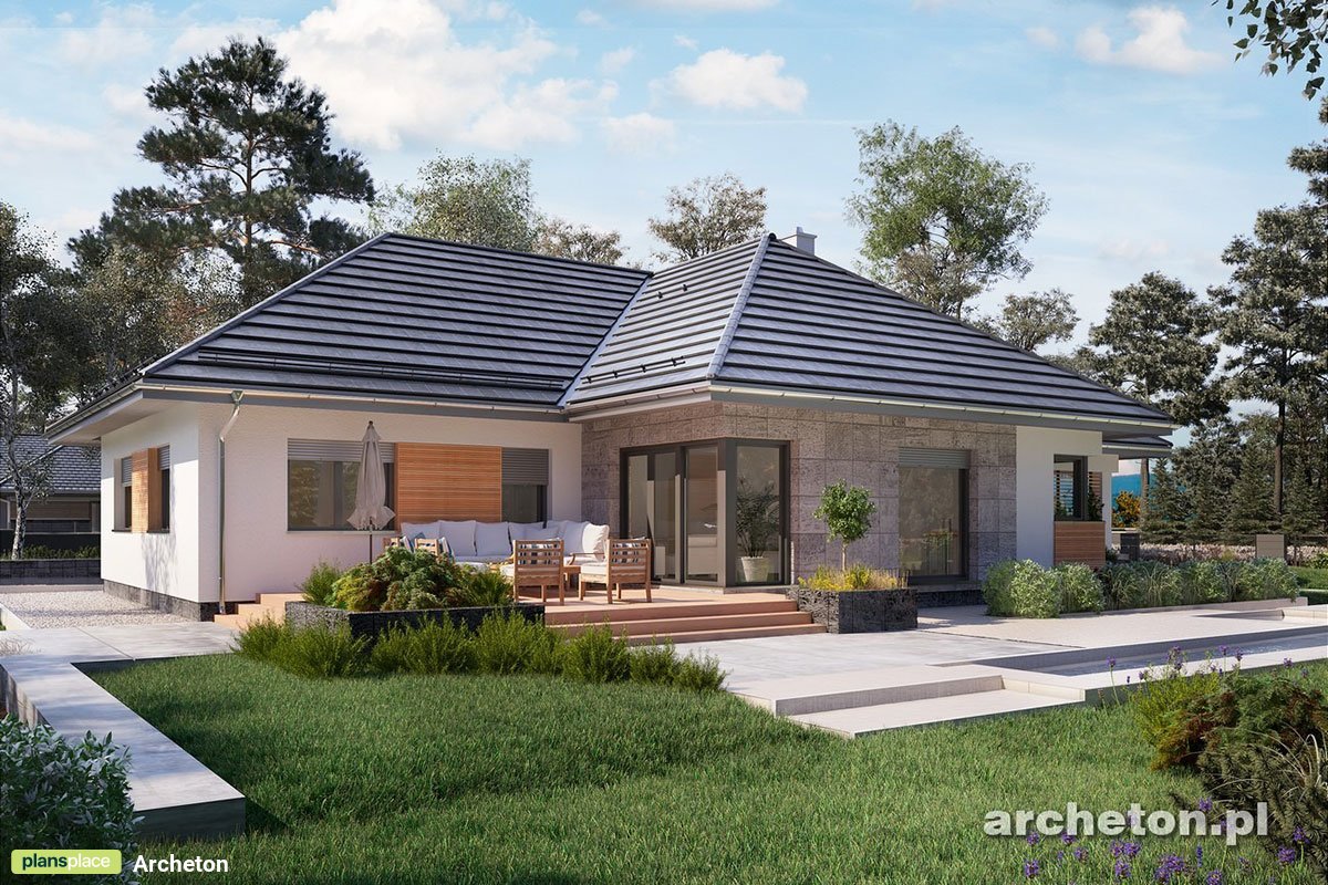 4-Bed, 1600 Sq Ft Hip Roof House Plan with 2-Car Garage