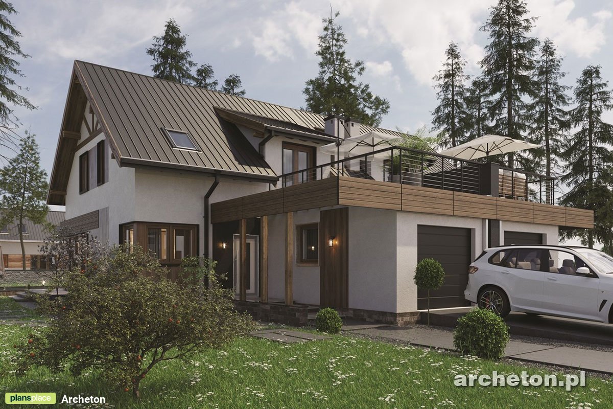 House Plan for Two Families with Garage Extension Forward