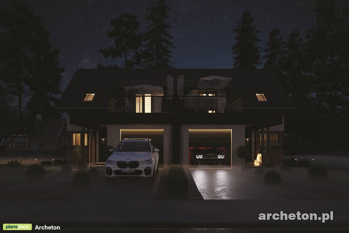 House Plan for Two Families with Garage Extension Forward