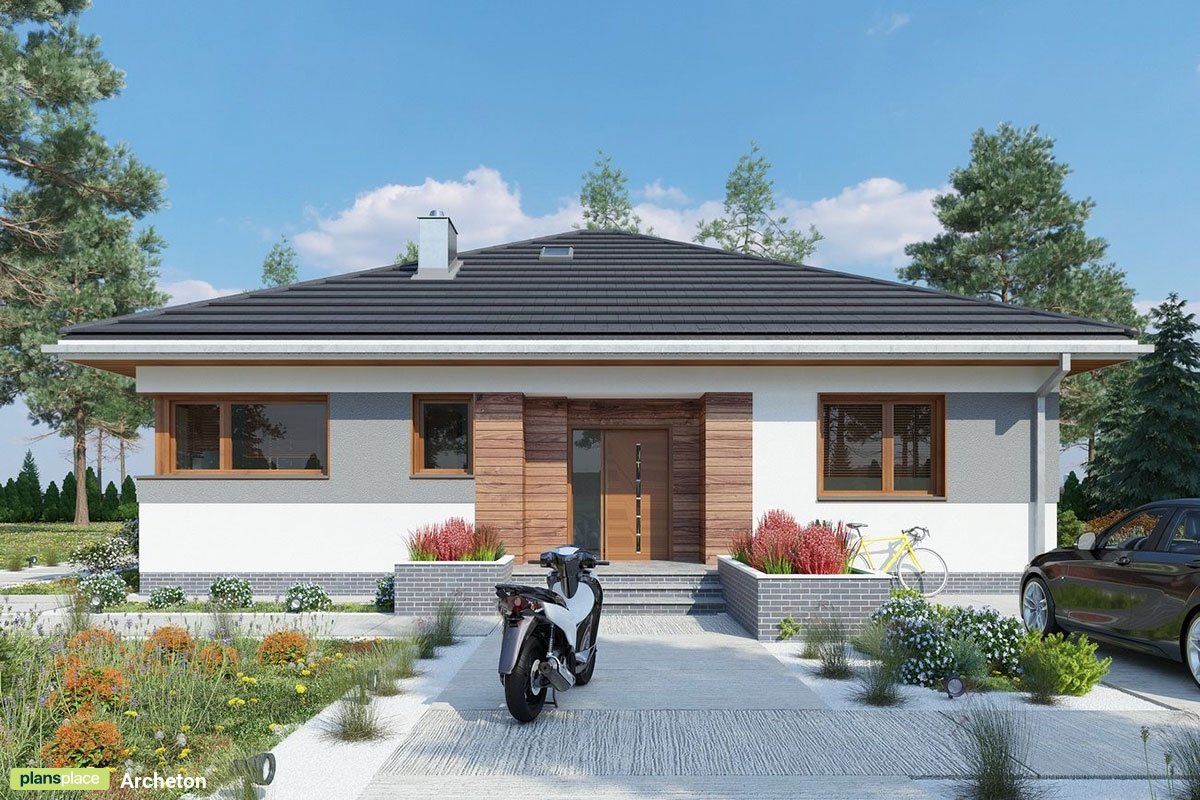 One Level Bungalow Floor Plan with Open Floor Plan and 4 Beds
