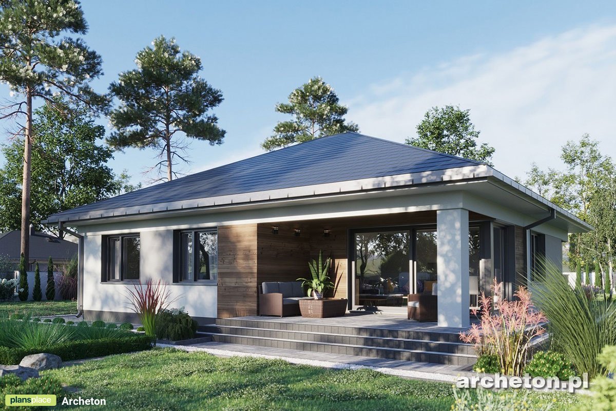 1300 Sq Ft 1-Story House Plan with Open Concept Kitchen