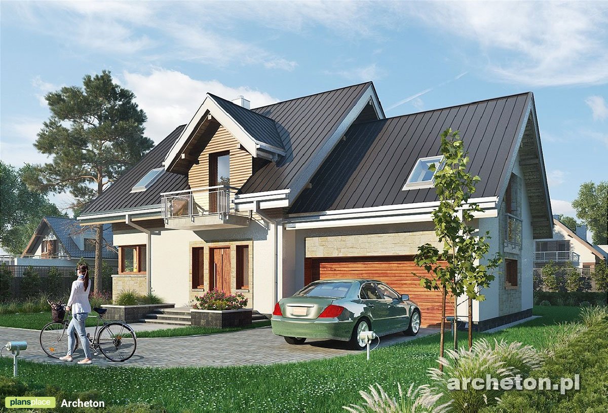 Two Story House Plan with Master Bedroom above Garage