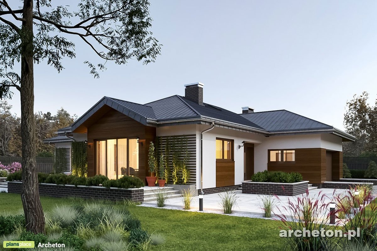 1700 Sq Ft House Plan with Hip & Valley Roof and 2-Car Garage