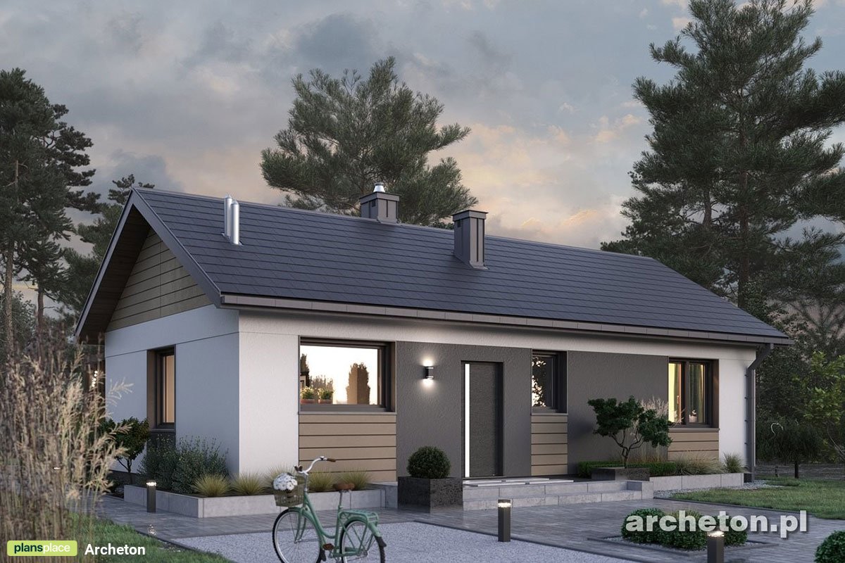 700 Sq Ft Small House Plan with Gable Roof and 3 Bedrooms