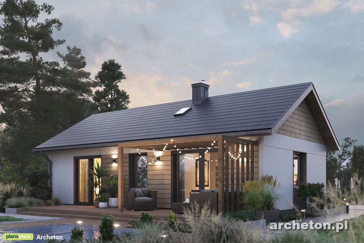 700 Sq Ft Small House Plan with Gable Roof and 3 Bedrooms