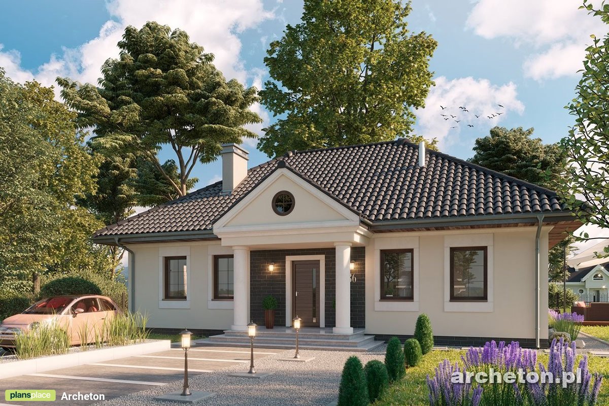 1100 Sq Ft Hip Roof Cottage House Plan with 3 Bedrooms