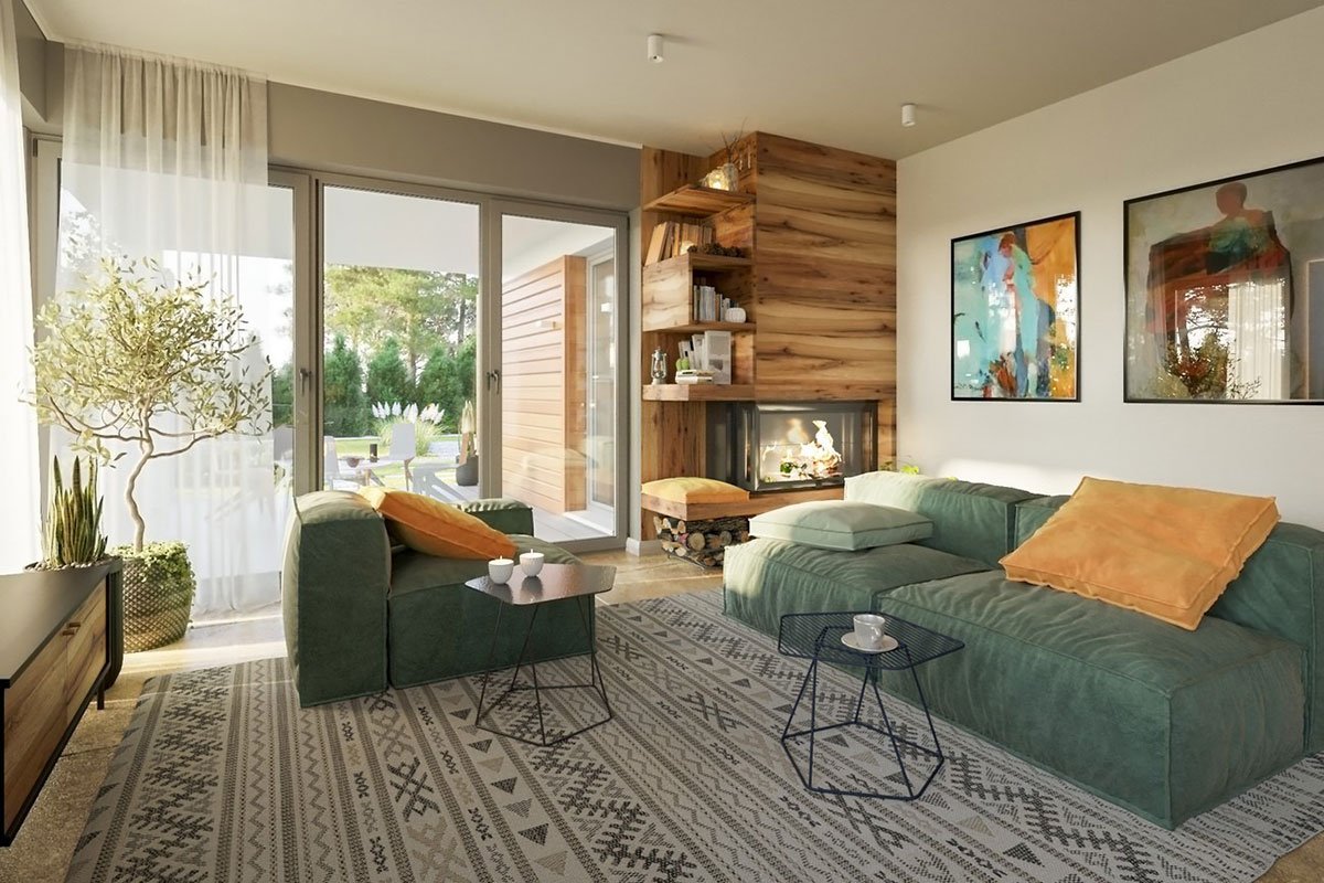 1-Story Home Plan with Lots of Windows and 2-Car Garage