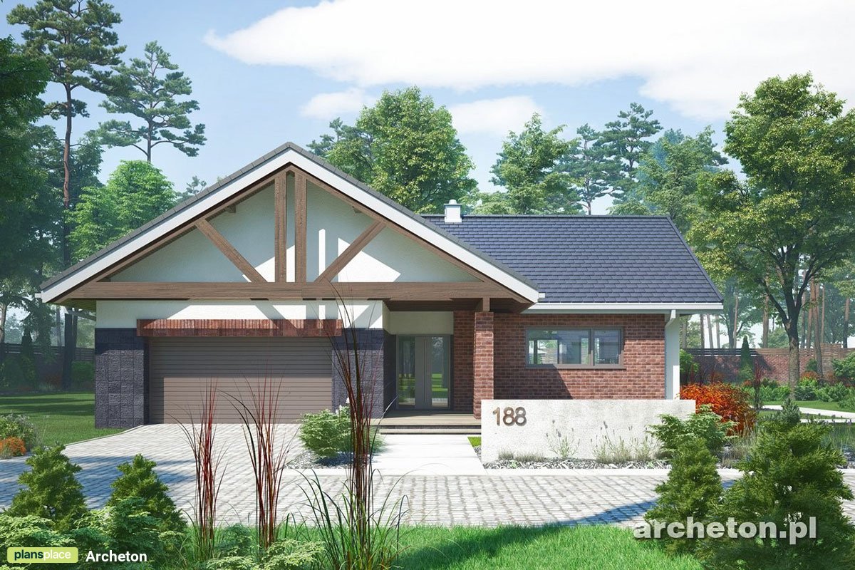 House Plan with Bedrooms Grouped Together and 2-Car Garage