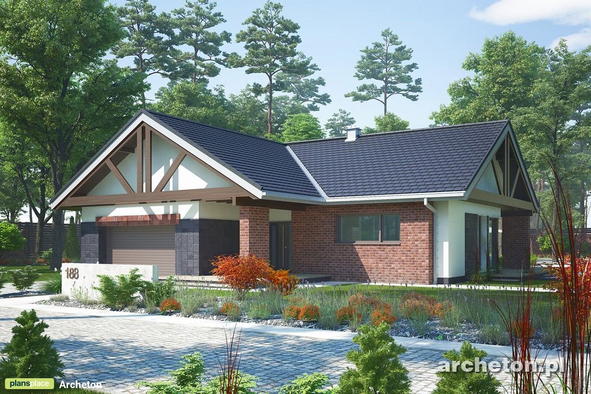 House Plan with Bedrooms Grouped Together and 2-Car Garage