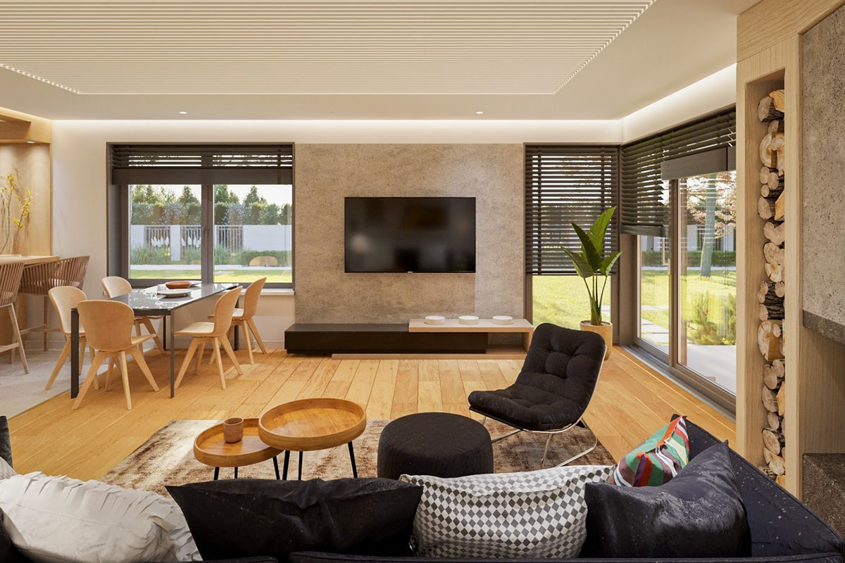 4-Bedroom, 1400 Sq Ft European Home Plan and 2-Car Garage