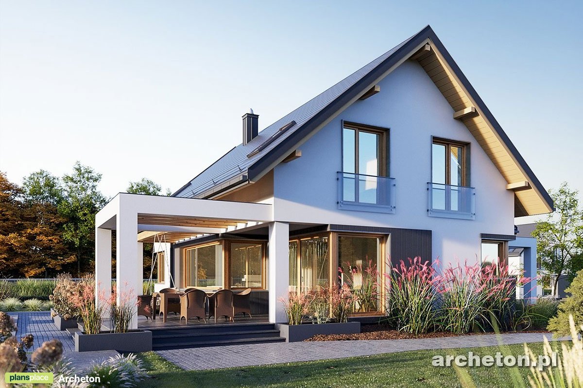 Gable Roof House Plan with Rear Porch and Bonus Room