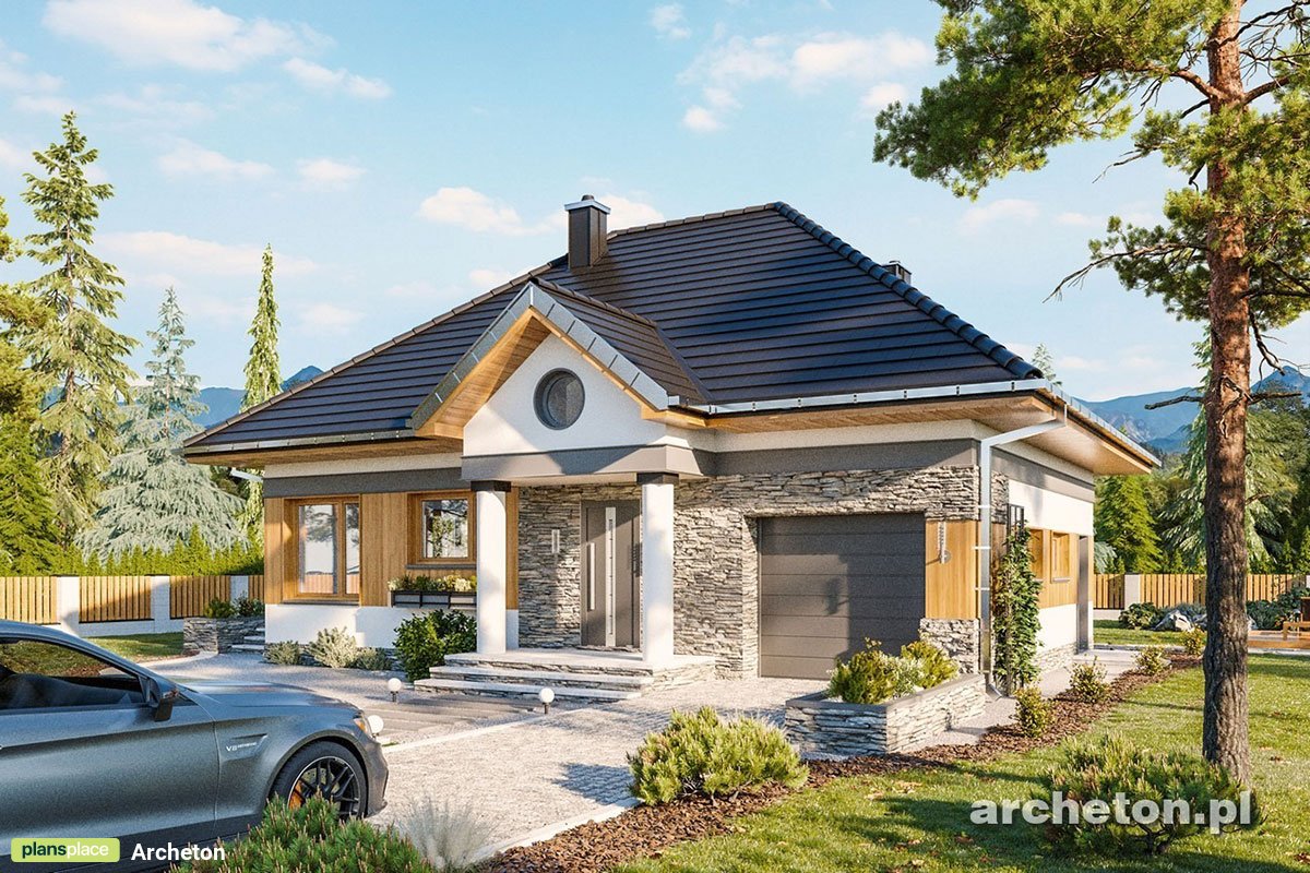 House Plan with 3 Bedrooms on Second Floor and 1-Car Garage