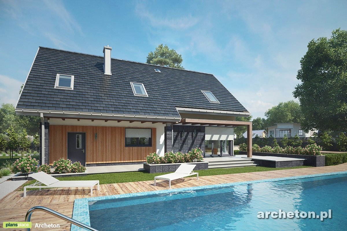 1800 Sq Ft 1.5-Story House Plan with Back Porch and Garage