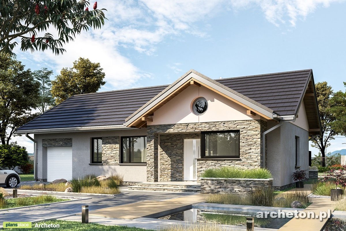 Simple House Plan with Gable Roof and Vaulted Ceiling