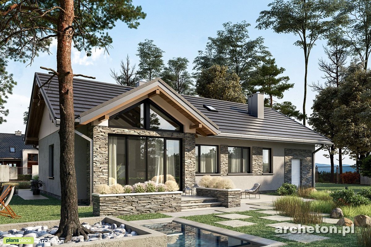 Simple House Plan with Gable Roof and Vaulted Ceiling