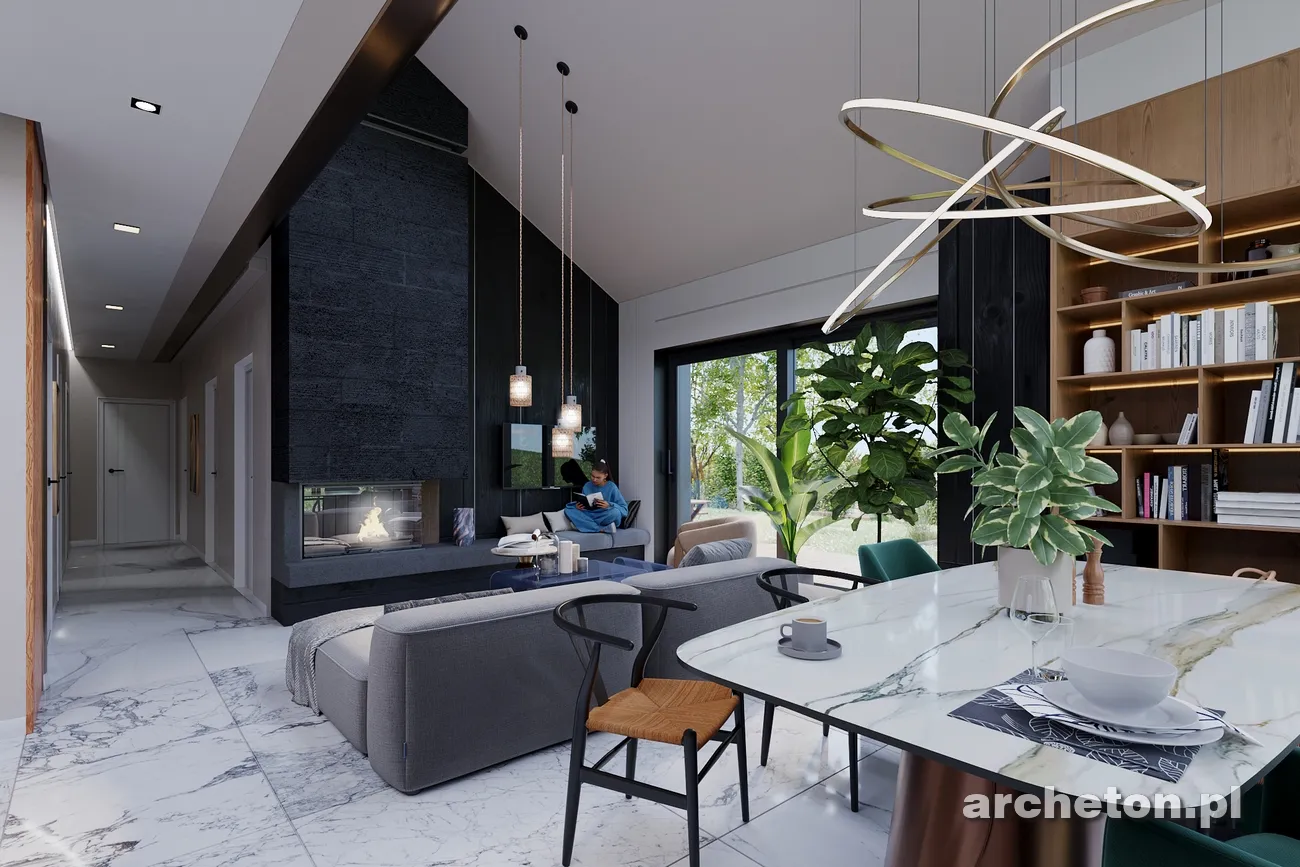 Proiect de casa parter 103 m²: 3 Dormitoare, Birou, 2 Bai, Bucatarie deschisa, fara Garaj