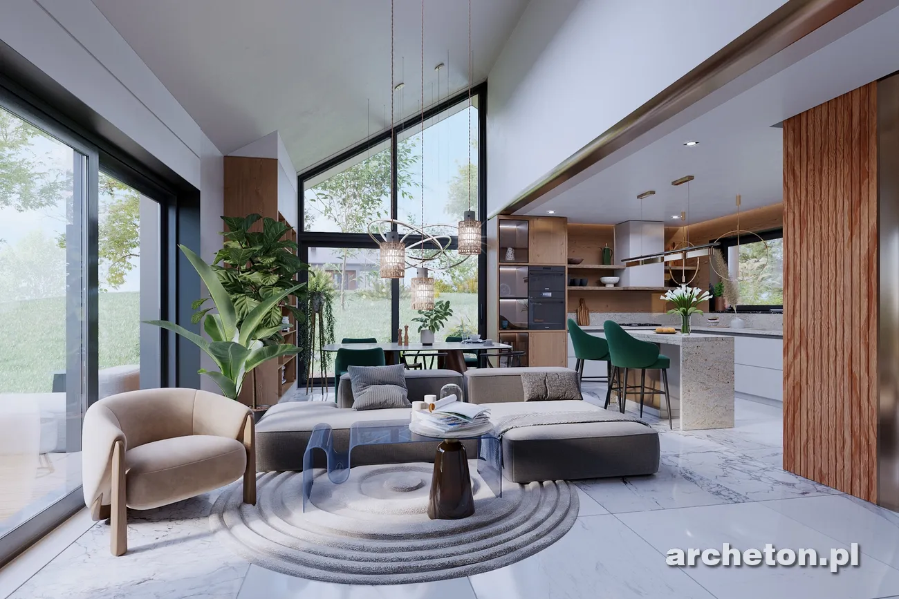 Proiect de casa parter 103 m²: 3 Dormitoare, Birou, 2 Bai, Bucatarie deschisa, fara Garaj