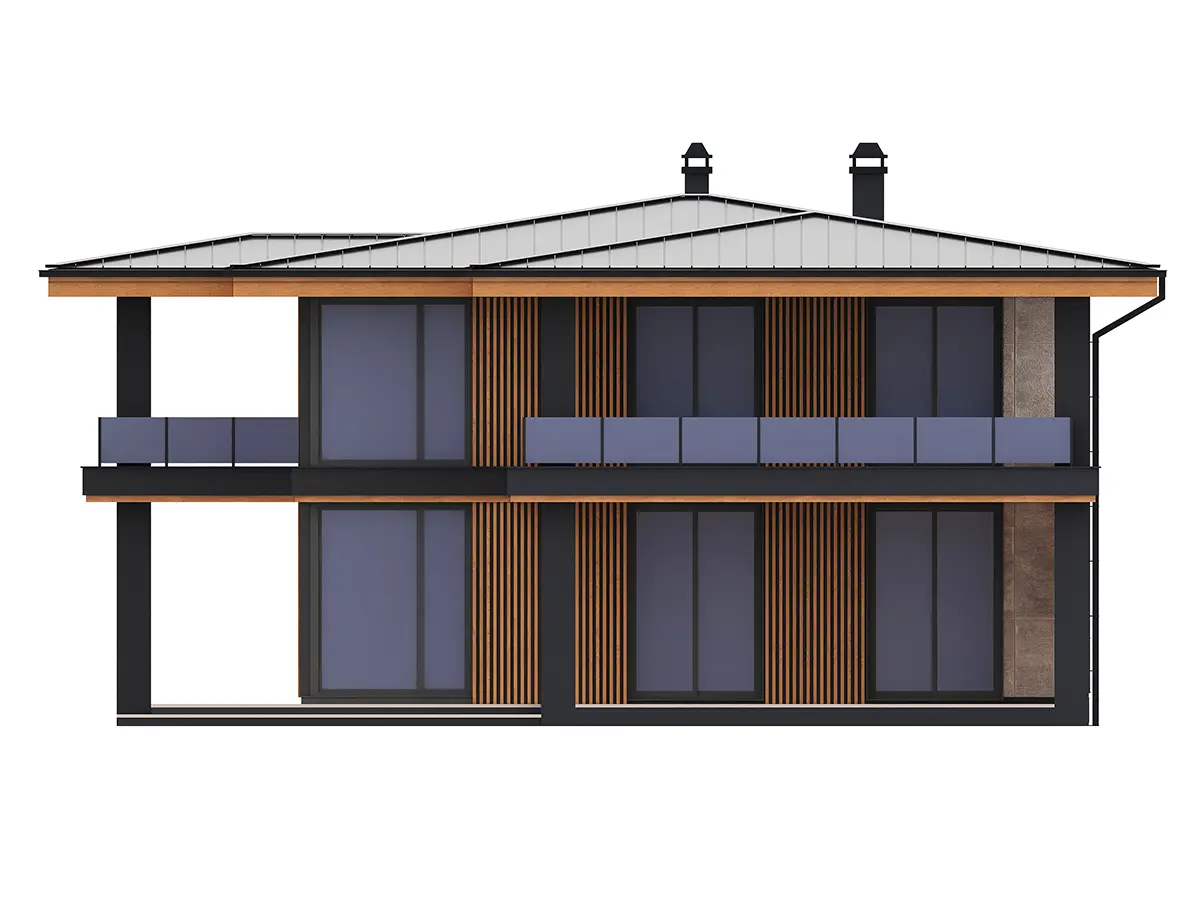 Proiect de casa cu etaj 194 m²: 3 Dormitoare, 3 Bai, Bucatarie deschisa, fara Garaj