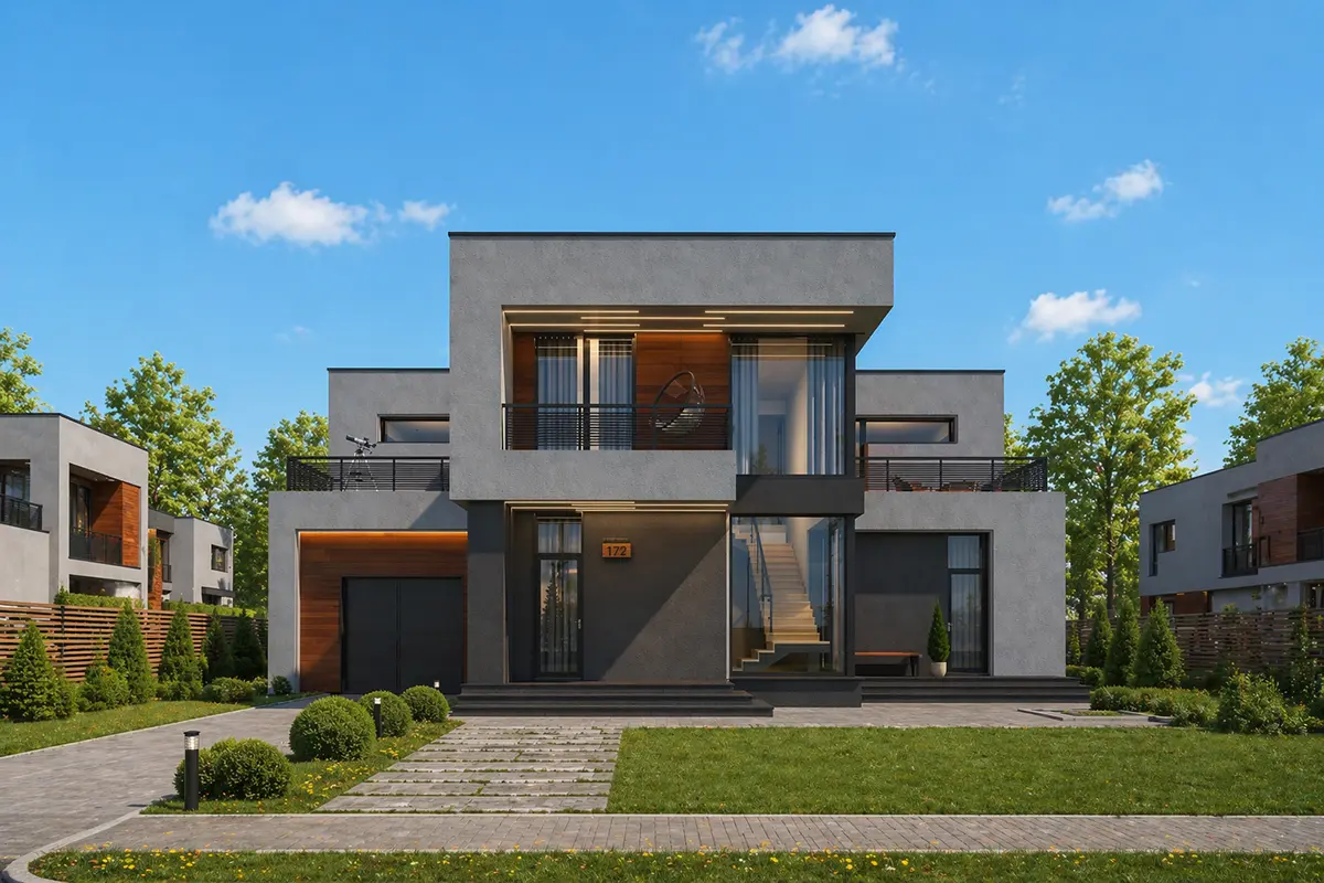 Proiect de casa cu etaj 351 m²: 3 Dormitoare, Birou, 3 Bai, Bucatarie deschisa, fara Garaj