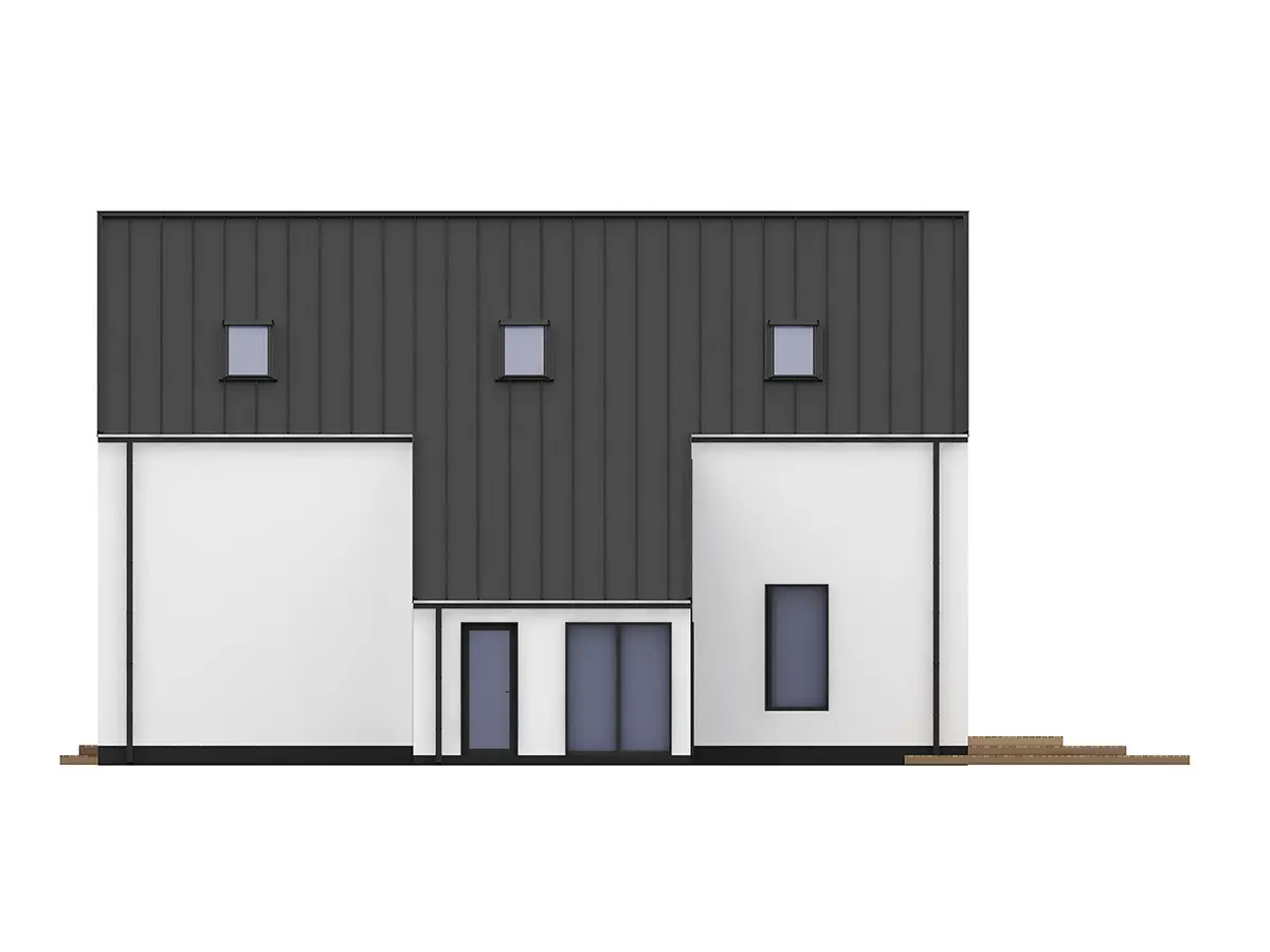 Proiect de casa parter cu mansardă 164 m²: 3 Dormitoare, 2 Bai, Bucatarie deschisa, fara Garaj